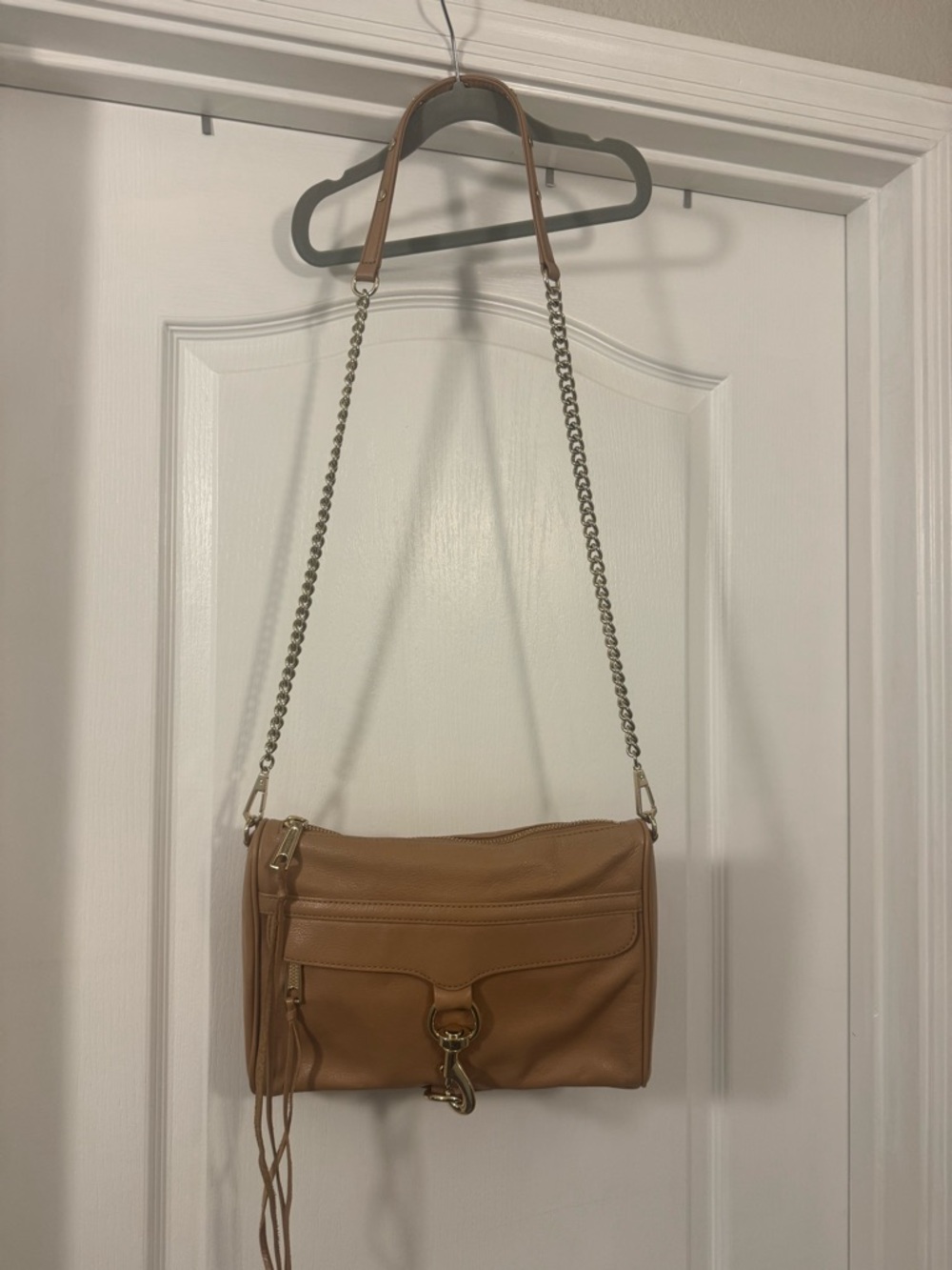 Rebecca Minkoff Tan Leather Crossbody with Chain Strap - Picture 2 of 16